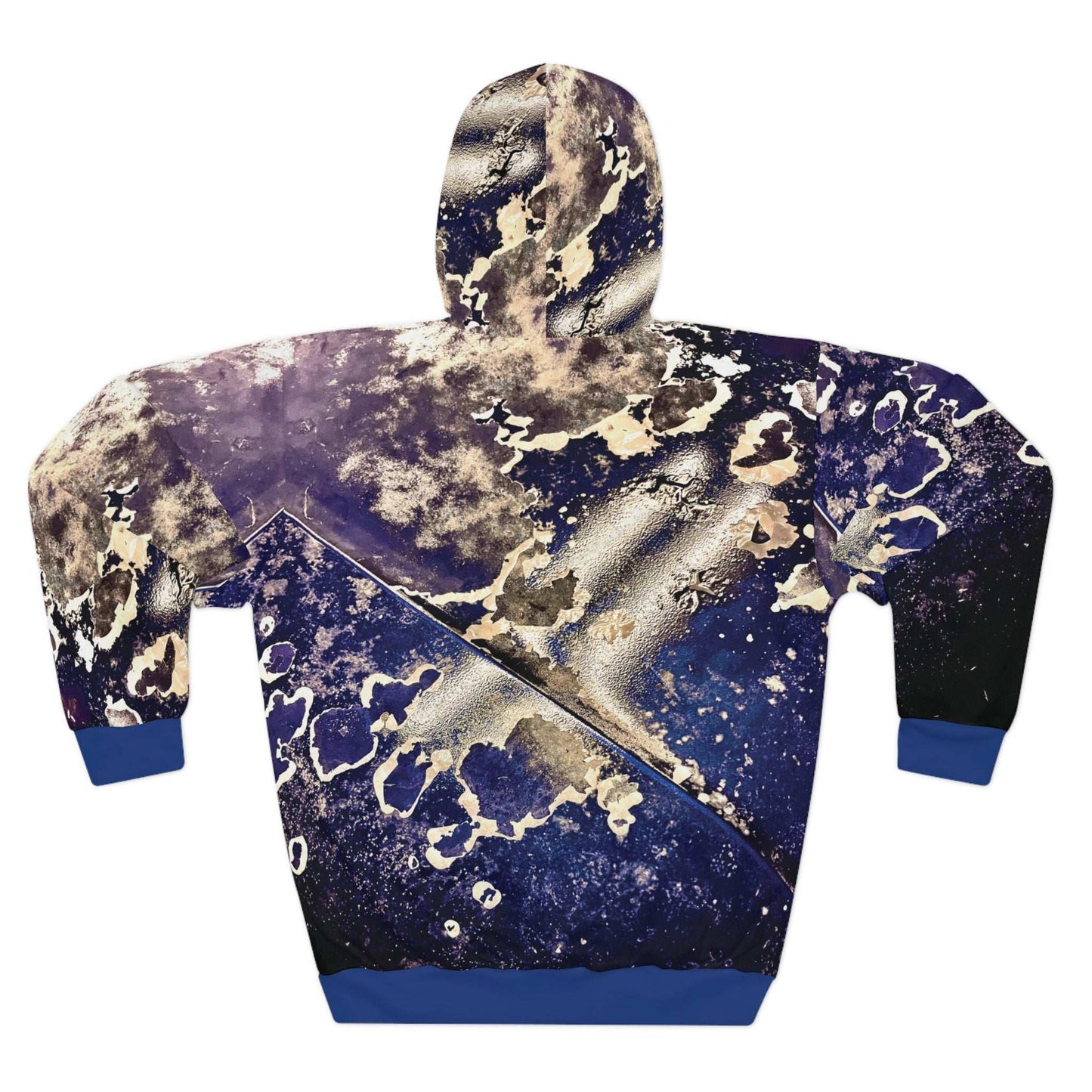 broken blue hoodie
