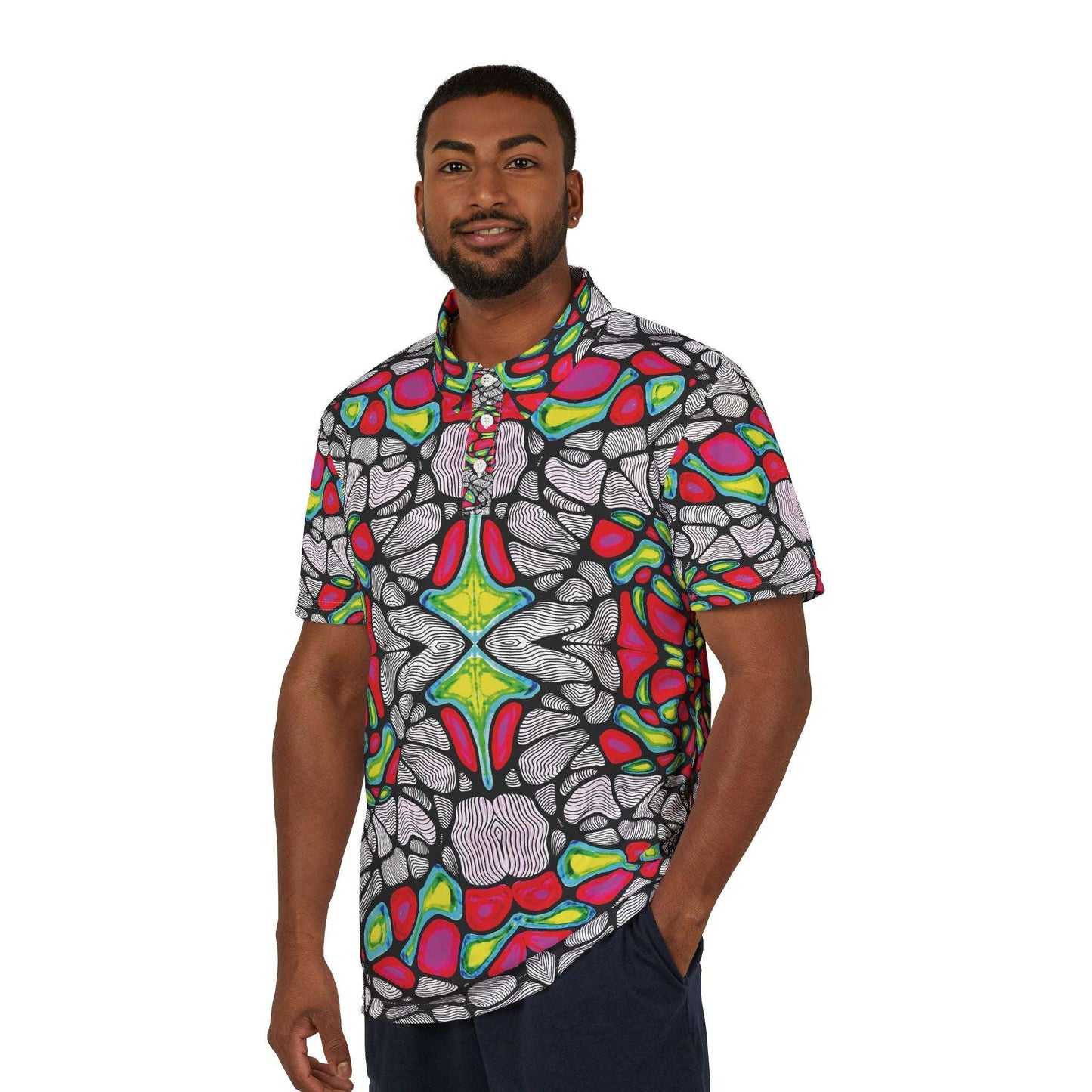 thermal warp collared tee
