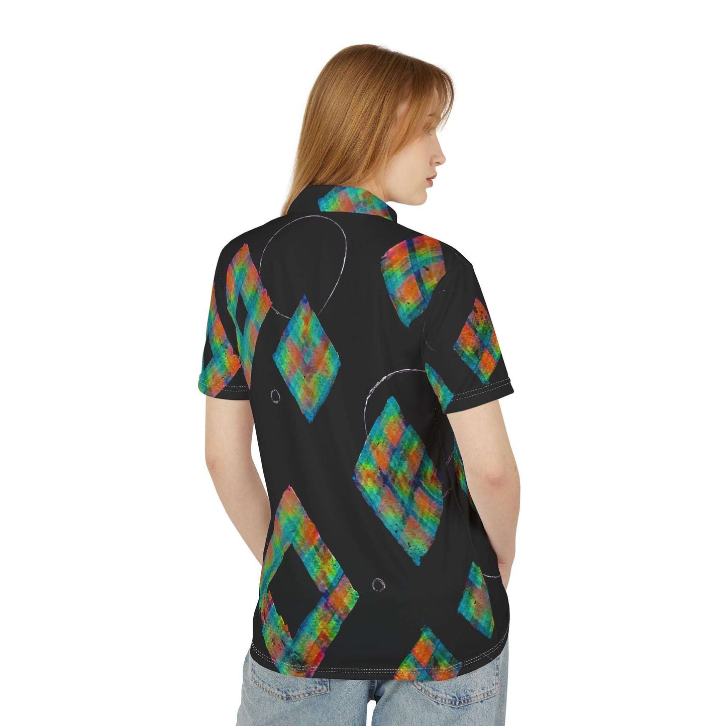 Geocolor collared tee