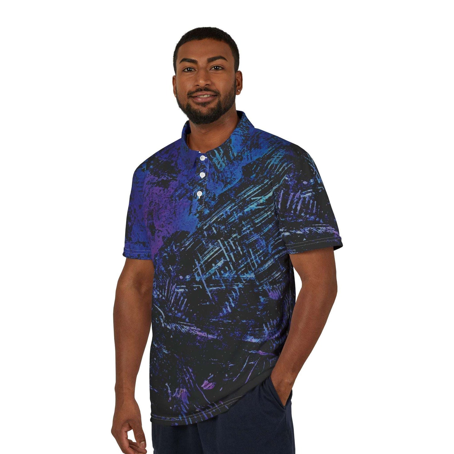 blue buried collared tee