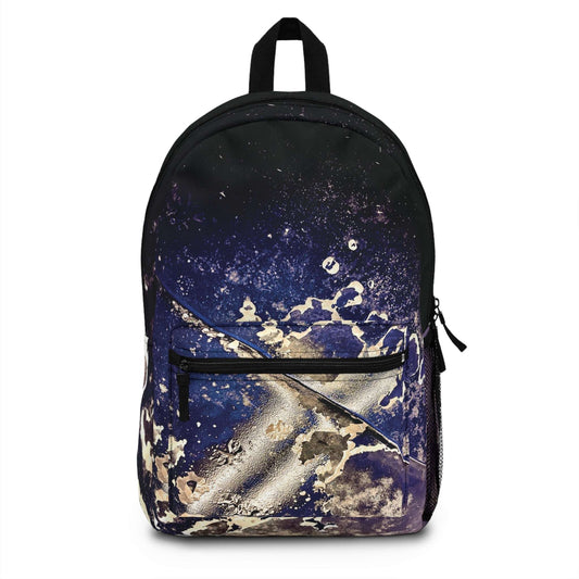 broken blue backpack