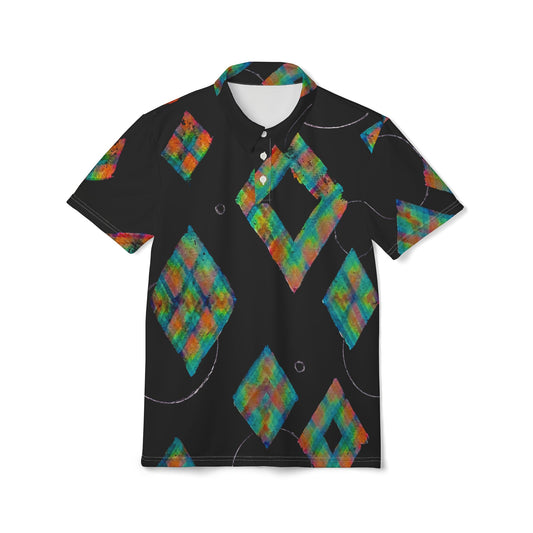 Geocolor collared tee