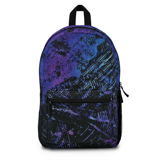blue buried backpack