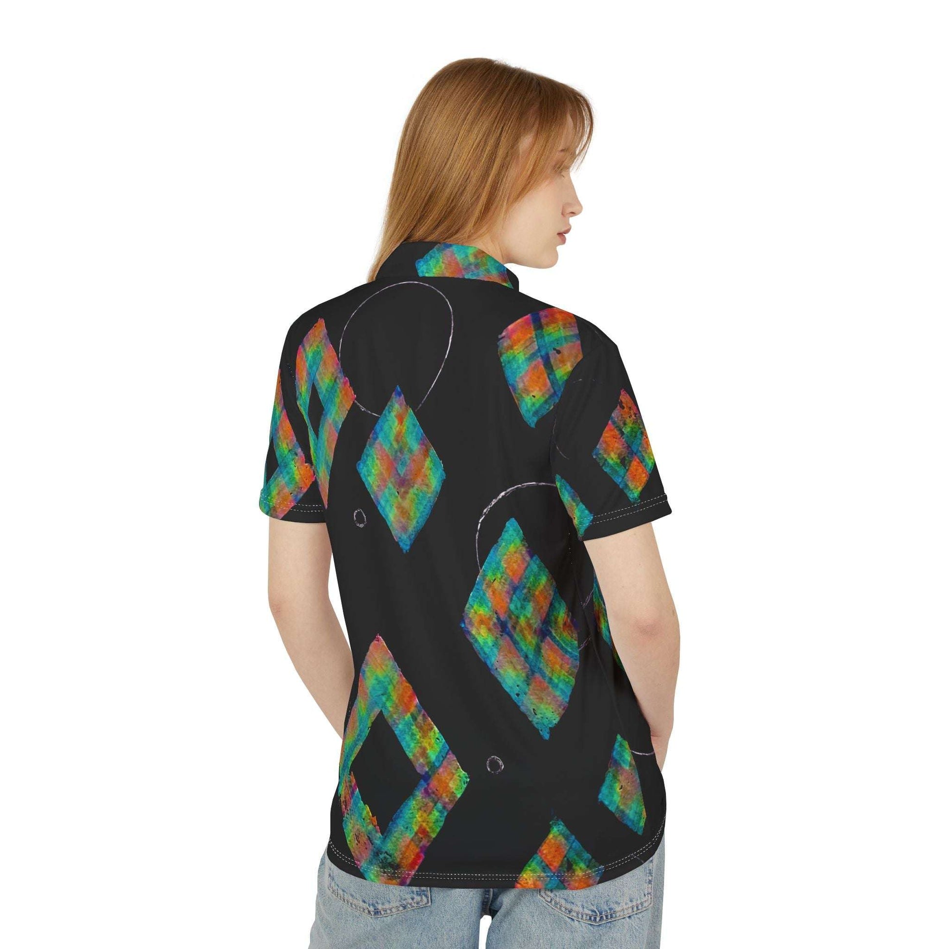 Geocolor collared tee